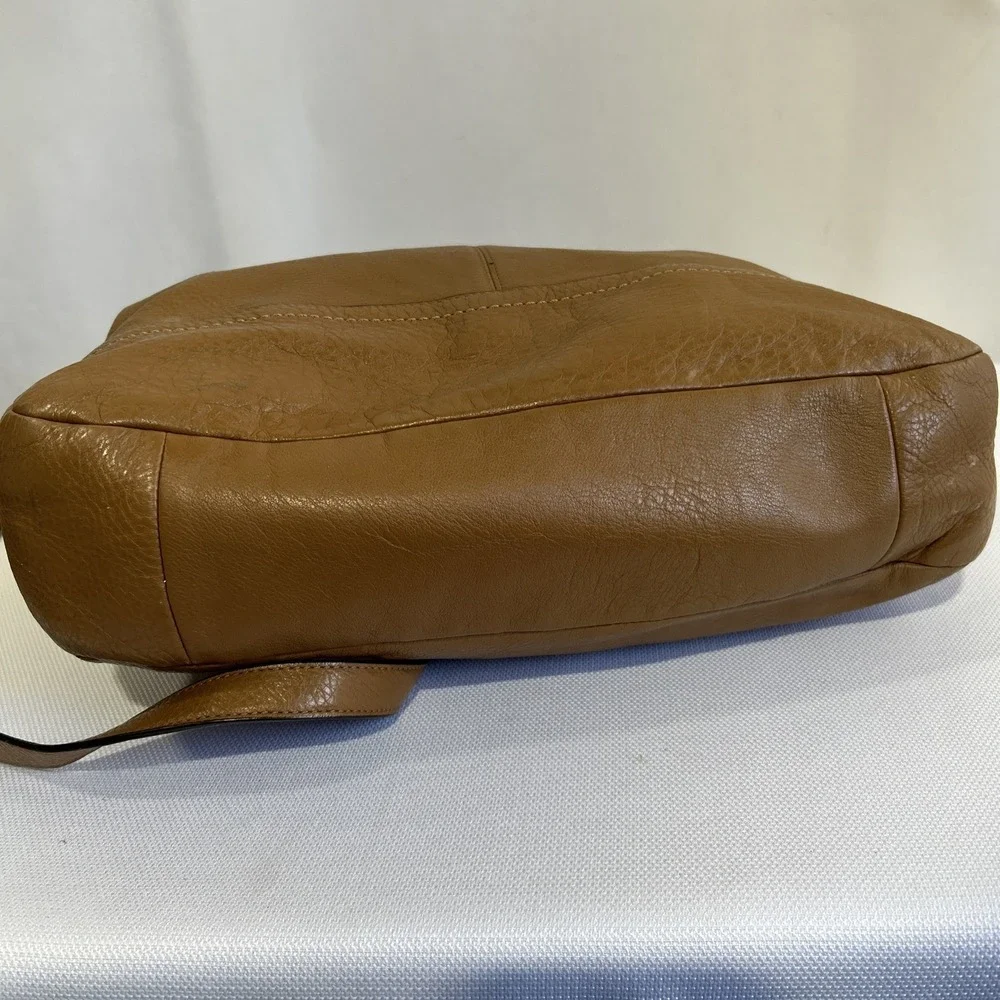 COACH #F23293  Pebble Brown Leather Hobo 2Way Shoulder/Hand Bag